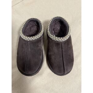 UGG Slippers KIDS Size 11 Brown Suede Shearling Lined Slip